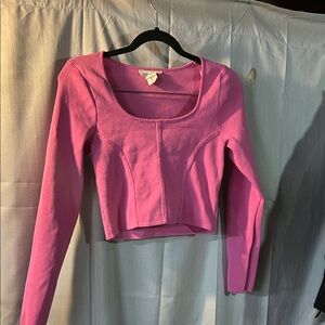 Chic Fuchsia Long Sleeve Women's Blouse
